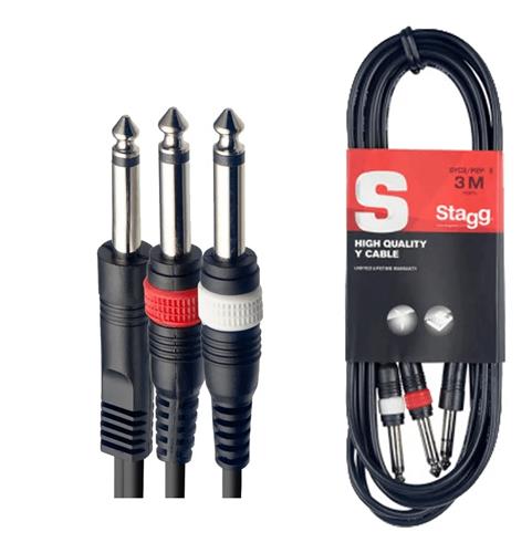 STAGG Syc3p2pe Cable plug 6.5 mono a dos plug 6.5 mono 3 mts - $ 15.000
