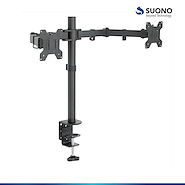 SUONO Hog0084 Soporte para monitor doble de mesa articulado metálico