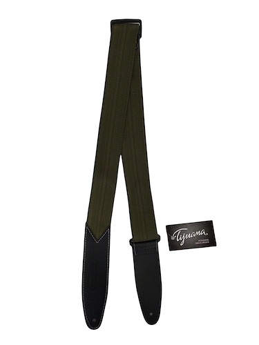 TIJUANA T285 Correa punta de cuero verde militar para guitarra bajo - $ 8.600