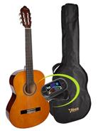 VALENCIA Vc104k Pack guitarra clasica estudio tamaño 4/4 funda afinador