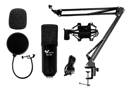 Kit de microfono profesional para streaming incluye brazo