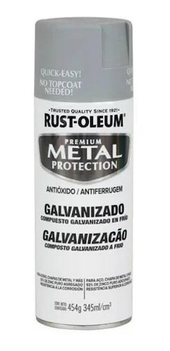 RUST OLEUM Metal Protection Aerosol Galvanizado Gris x 454