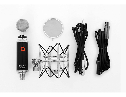 MICROFONO ARTESIA CONDENSER-INCLUYE SOPORTE ARAÑA-CABLE CANO ARTESIA AMC20 - $ 177.086