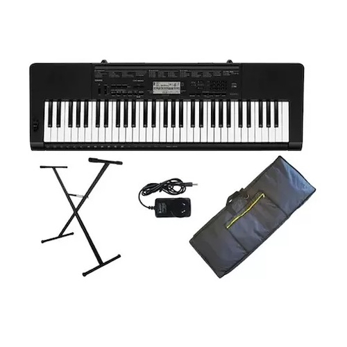 Pack Teclado Casio Ctk3500 61 Notas Fuente + Funda + Soporte CASIO CTK3500 PACK - $ 405.874