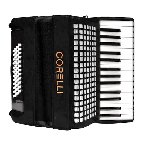 Acordeon | a Piano | 34 teclas | 60 Bajos | Con Correa |  Fu CORELLI JH2011 BK - $ 1.390.912