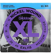 Enc. P/ Elec. -Blues/Jazz Rock- Niquel .011 x unidad DADDARIO Strings EXL115-3D