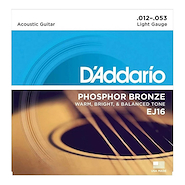 Encordado | Acustica | 012-016-024w-032-042-053 | Phosphor B DADDARIO Strings EJ16