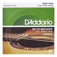 Enc. P/ Acustica 85/15 X-Lite .009/.045 (Mc X 10) DADDARIO Strings EZ890