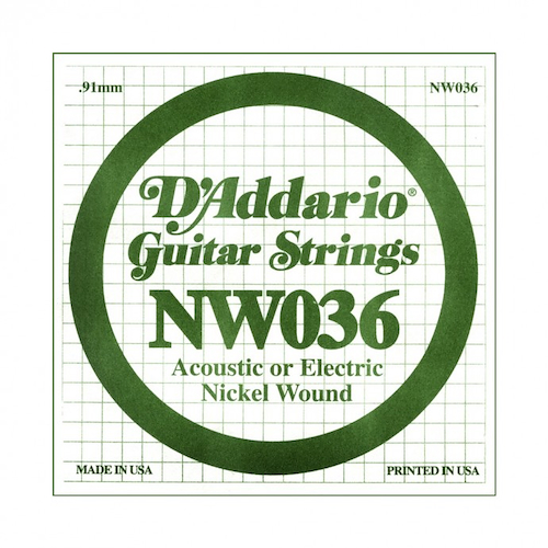 Cuerda Suelta, Nw 036 Nickel Wound X 1 (Mc-Sobre X5) DADDARIO Strings NW036 - $ 23.313
