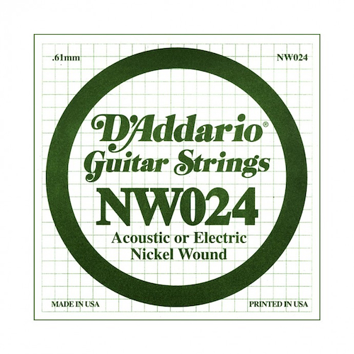 Cuerdas suelta | 024 | Nickel Wound | Sobre x 5 unidades DADDARIO Strings NW024 - $ 24.304
