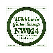 Cuerdas suelta | 024 | Nickel Wound | Sobre x 5 unidades DADDARIO Strings NW024