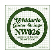 Cuerdas suelta | 026 | Nickel Wound | Sobre x 5 unidades DADDARIO Strings NW026