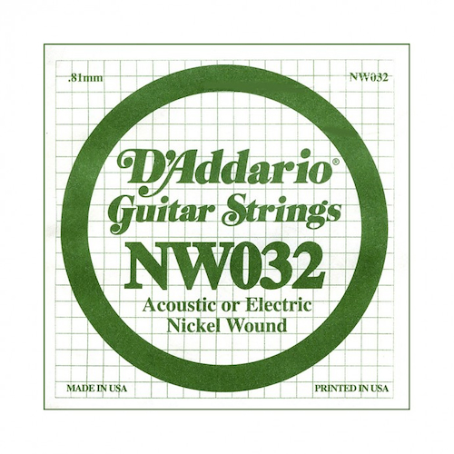 Cuerdas suelta | 032 | Nickel Wound | Sobre x 5 unidades DADDARIO Strings NW032 - $ 25.903