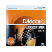 Encordado | Acustica | 010-014-023-030-039-047 | Bronce 80/2 DADDARIO Strings EJ10-E