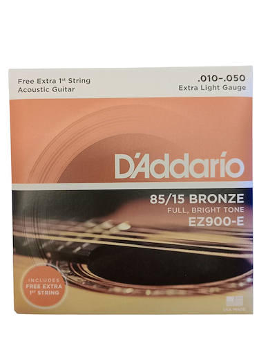 Encordado | Acustica | 010-050 | Bronze 85/15 | Extra Lite DADDARIO Strings EZ900-E - $ 15.594