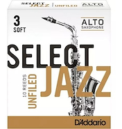 CAÑAS SELECT JAZZ PARA SAXO ALTO UNFLD N° 3S X 1 (MC X 10) DADDARIO WOODWINDS RRS10ASX3S