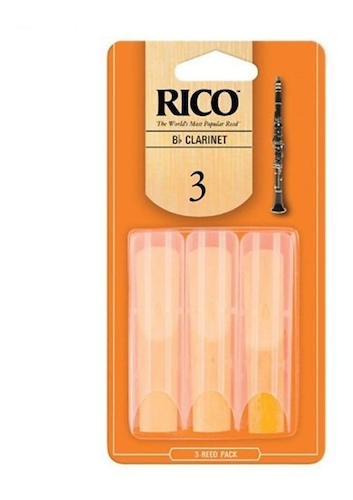 Cañas | RICO |  clarinete|3PAK|  n° 3.0 | MC x 3 DADDARIO WOODWINDS RCA0330 - $ 11.411