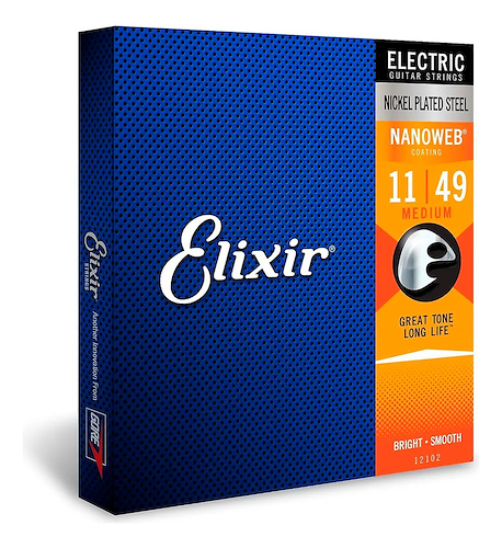 .011-.049 recubrimiento NANOWEB Electric Nickel Plated Steel ELIXIR 12102 - $ 39.841