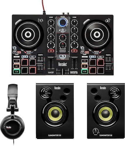 Kit Controladora Dj Inpulse 200, monitores y auricular HERCULES DJ LEARNING KIT - $ 603.398