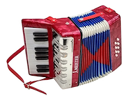 Acordeon De Madera para NIÑO- 8 Bajos-17 Teclas Piano - Rojo J MEISTER MC104WRD