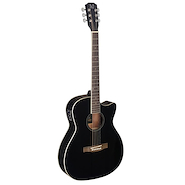 Guitarra Electroacustica c/corte tapa de pino maciza- Black JAMES NELIGAN BESACEBK