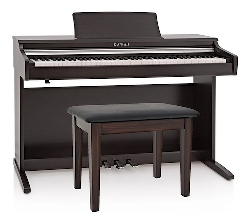 Piano electrico  COLOR PALISANDRO C/BANQUETA FIJA KAWAI KDP120 - $ 3.099.957
