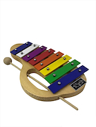 Metalofon, 8 notas en colores p/niño, base madera KNIGHT TH8C