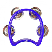 Pandereta media luna pequeña, 4 sonajas 4.5” x 5.5” Azul KNIGHT JB918-BL