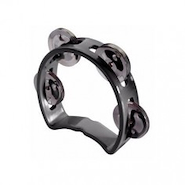Pandereta media luna pequeña, 4 sonajas 4.5” x 5.5” Negra KNIGHT JB918-BK