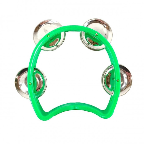 Pandereta media luna pequeña, 4 sonajas 4.5” x 5.5” Verde KNIGHT JB918-GR - $ 3.972