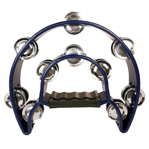 Pandereta media luna, 20 sonajas 7.5” x 8.5”, Azul KNIGHT JB917BL - $ 19.042