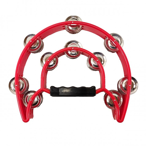 Pandereta media luna, 20 sonajas 7.5” x 8.5”, Rojo KNIGHT JB917RD - $ 19.042