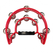 Pandereta media luna, 20 sonajas 7.5” x 8.5”, Rojo KNIGHT JB917RD