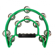 Pandereta media luna, 20 sonajas 7.5” x 8.5”, Verde KNIGHT JB917GR