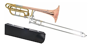 Trombon Bajo a Vara Delux, t:Bb/F/Eb&Bb/F/D/Gb, Laqueado, c/ KNIGHT JBSL-830
