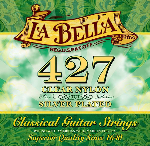 Encordado p/clasica clear nylon/silver plated wound LA BELLA 427ELT - $ 18.687