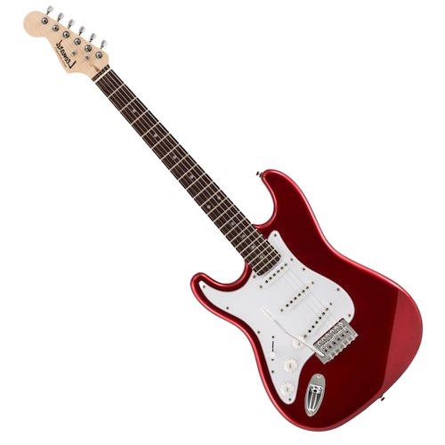 Guitarra electrica stratocaster 3 mic single Roja ZURDA LEONARD LE365MRD - $ 246.580