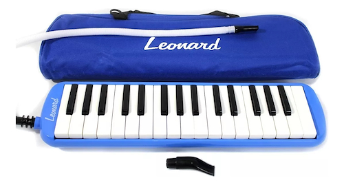 Melodica Piano 32 Notas con Funda- Color Azul LEONARD M32A - $ 23.261