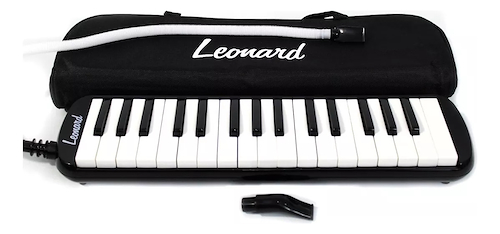 Melodica Piano 32 Notas con Funda- Color Negro LEONARD M32A - $ 28.957