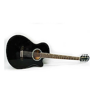 Guitarra acústica TAPA PINO Clavijas Blindadas Color NEGRO LEONARD LA267BK