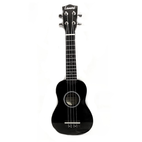 UKELELE SOPRANO CON FUNDA - COLOR NEGRO SPARKLE LEONARD UK15 - $ 60.299