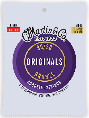 ENCORDADO GUITARRA ACUSTICA 80/20 ORIGINALS 012-054 MARTIN & MARTIN & CO. M140 - $ 16.439