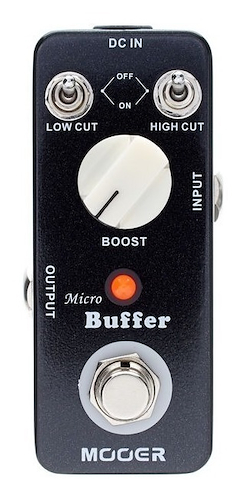 Pedal p/Guit. Micro Buffer, eleva la señal, c/switch high cu MOOER MICRO BUFFER - $ 100.341