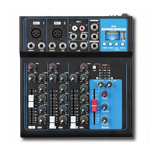 Mixer | 5 canales | 2 XLR/TRS + 2 TRS | Bluetooth | USB ROSS PA F-4 - $ 75.998