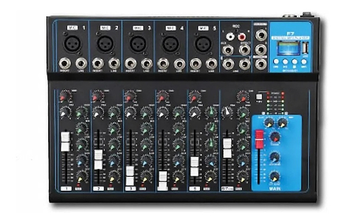 Mixer | 8 canales | 5 XLR/TRS + 2 TRS | Bluetooth | Reproduc ROSS PA F-7 - $ 202.349