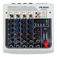 Mixer | 4 canales | XLR/TRS | Bluetooth | Reproductor USB | ROSS PA MX400 - $ 141.879