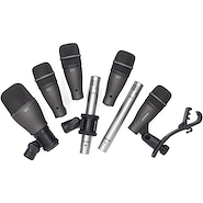 Set De 7 Mics. P/ Bateria (4 Tom/Snare Q72 + 1 Drum Q71 + 2 SAMSON DK707