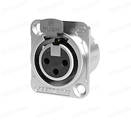 Conector | XLR-3 | Chasis | Hembra| Metalico | Frente cuadra SEETRONIC MK3F2C