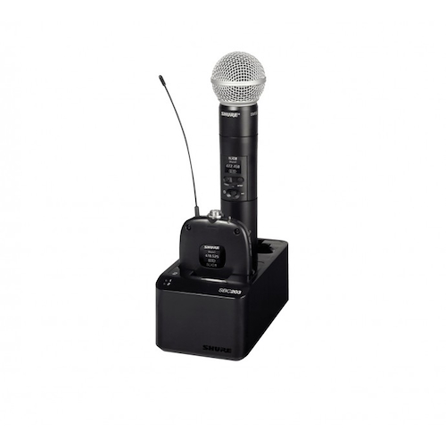 Cargador | de escritorio | Dual-Docking (2 puertos) | p/bate SHURE SBC203-AR - $ 353.932