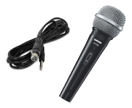 Microfono Dinamico Multif, c/Sw on-off,50-15000H c/Cable XLR SHURE SV100 - $ 45.766